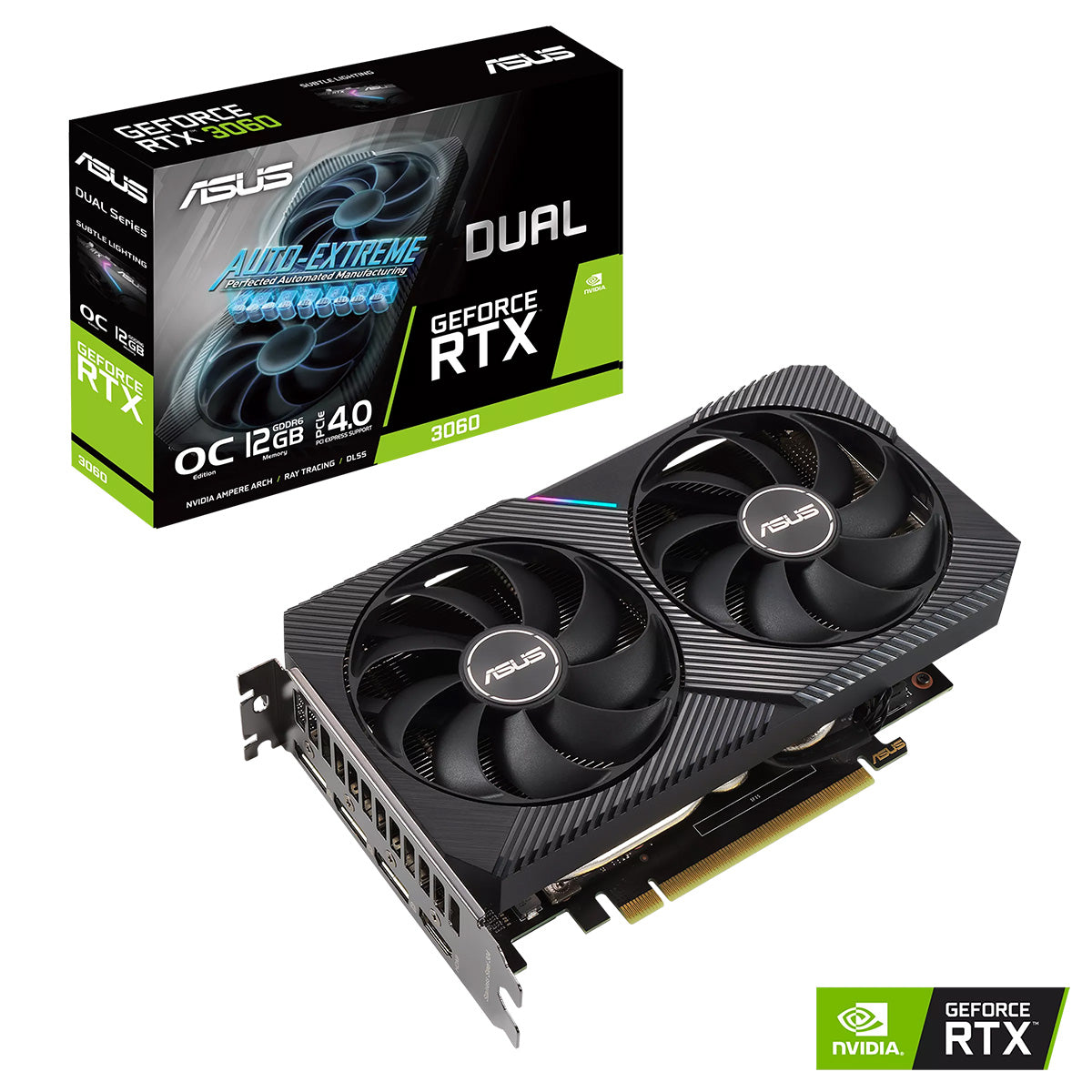 ASUS DUAL RTX-3060-O12G 12GB V2 GDDR6 HDMI 3DP 2VENT. PCIE 4.0