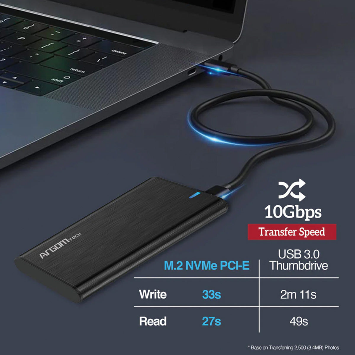 ENCLOSURE ARGON AC-1038 M.2 MVMW PCI-E SSD USB-TYPE C NEGRO