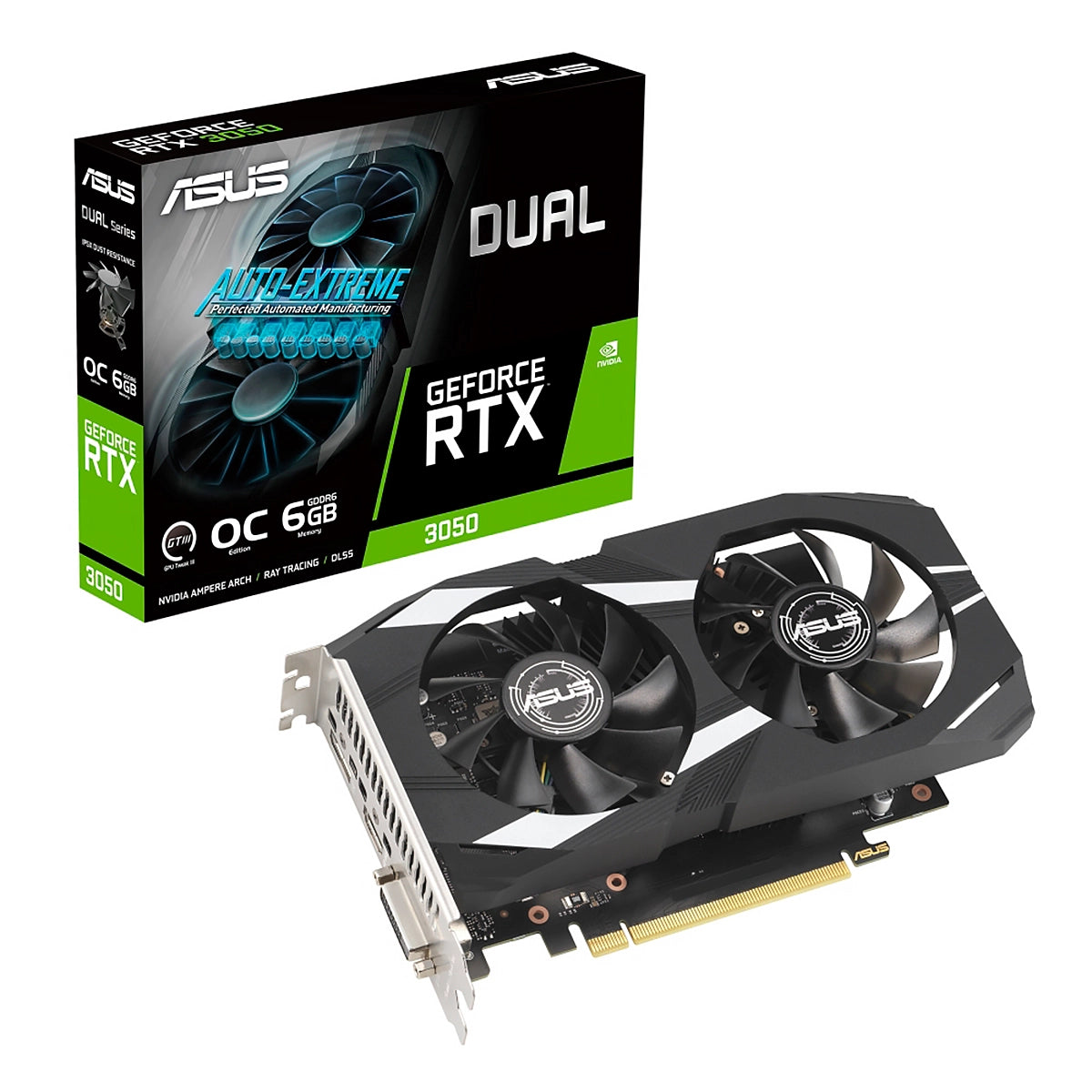 ASUS DUAL GEFORCE RTX-3050 OC 6GB GDDR6 96BITS DVI-D HDMI DP PCI EXP. 4.0