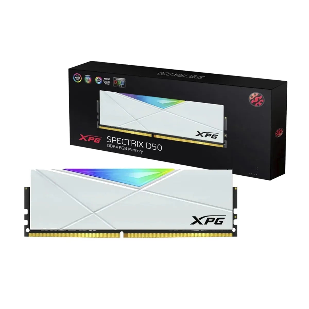 DIMM ADATA XPG 8GB DDR4-3200Mhz Spectrix D50 RGB CL16 Blanco