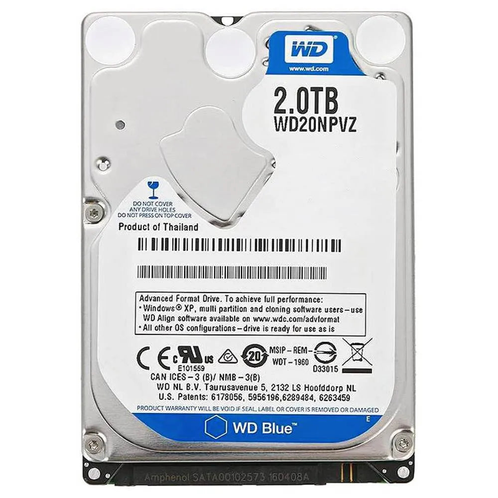 Disco Duro Western Digital-Interno-Azul-2TB-5400PM-2.5Inc.-Cache 128MB-Notebook Blue