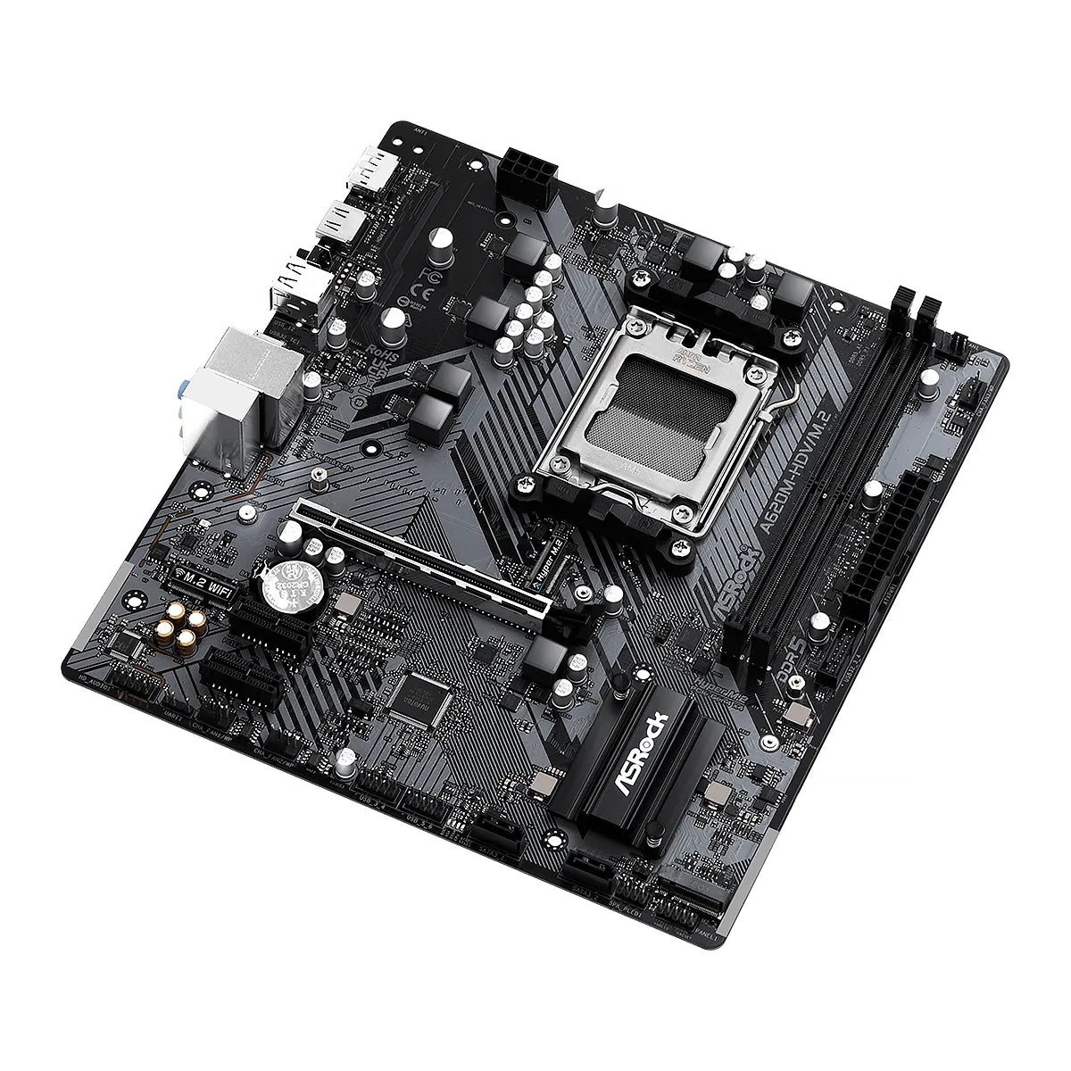 MBO ASROCK A620M HDVM.2 AMD5 HDMI-DP 2XDDR5 6USB 4SATA3 PCIE1X16-2X1 M.2 MICROATX