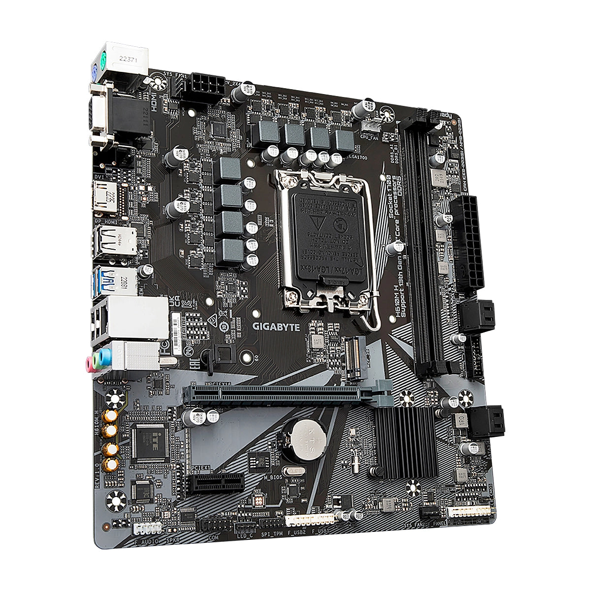 MBO GIGABYTE H610M-H 13VA LGA1700 DDR5 D-SUB HDMI M.2 8USB2.0 4USB3.2 PCIE4.0 mATX